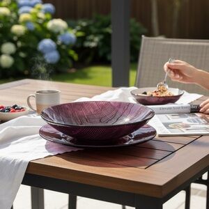 Vintage Hues Collection Amethyst Serving Platter and Bowl